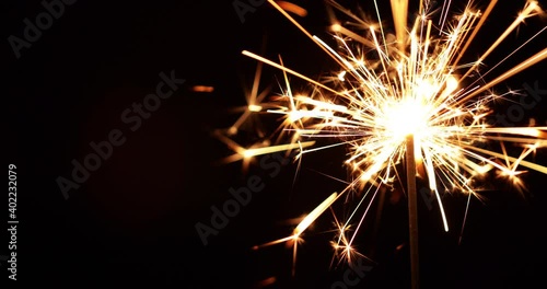 Wallpaper Mural Sparkler burning on black background, close-up. Torontodigital.ca