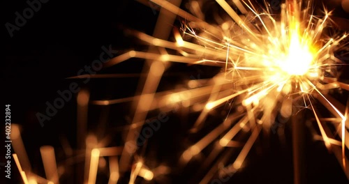 Wallpaper Mural Sparkler burning on black background, close up. Torontodigital.ca