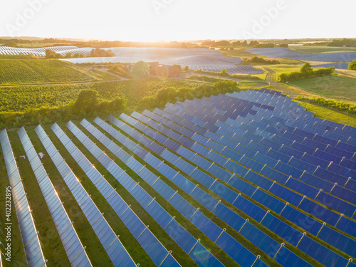 Solar panels on power station