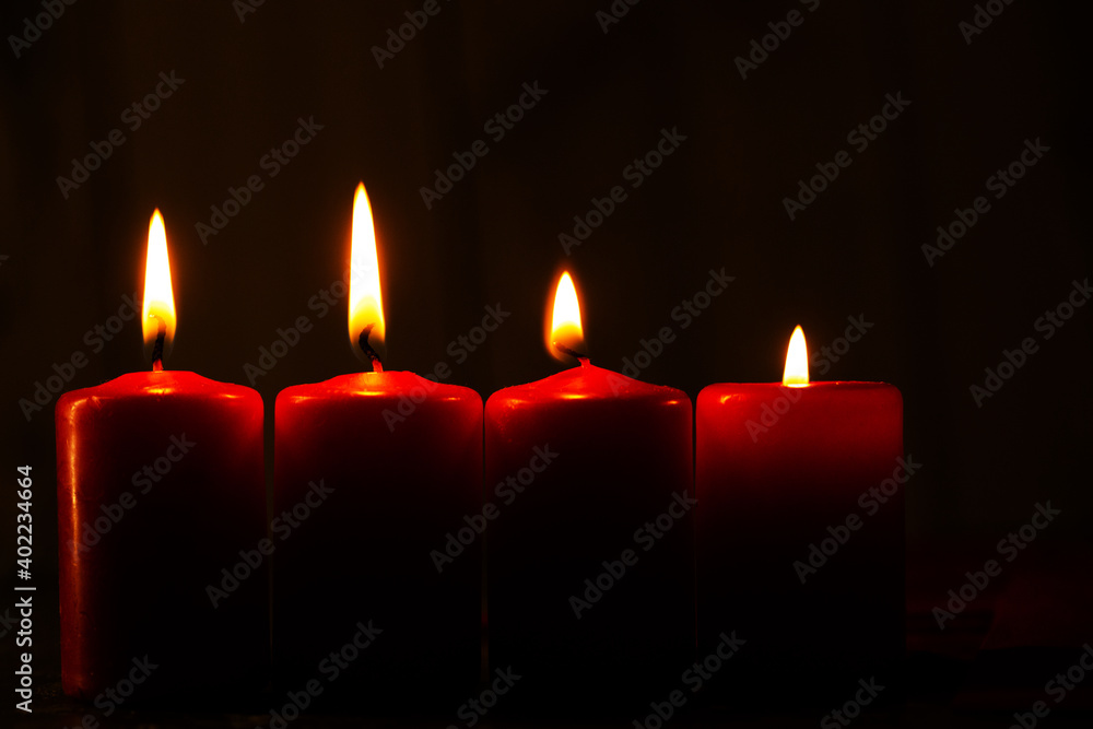 Candles in the dark. Candles Burning in the Dark with lights glow