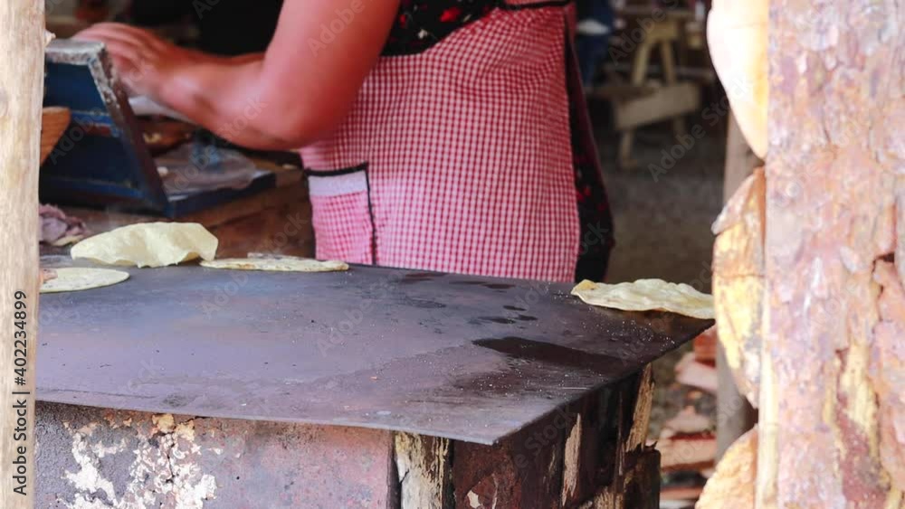 Authentic mexican comal and preparing of tortillas Authentic mexican comal and preparing of tortillas