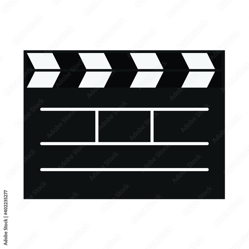 movie clapperboard isolated, vector illustration 