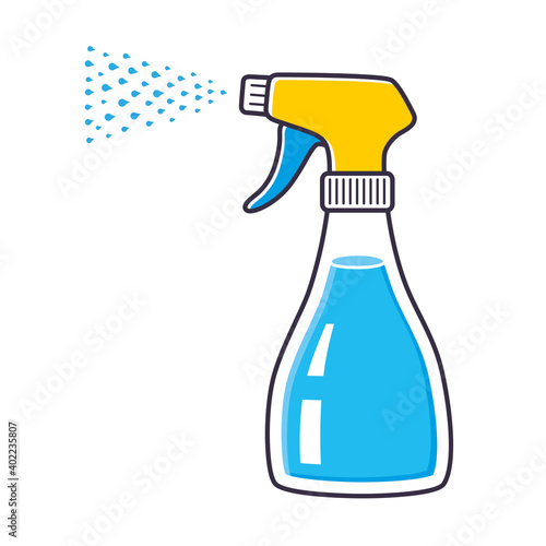 Cleaning spray bottle or sanitizer isolated