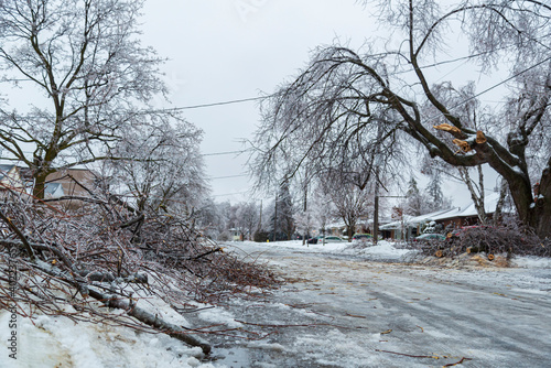 Freezing rainstorm in Oshawa, Ontario