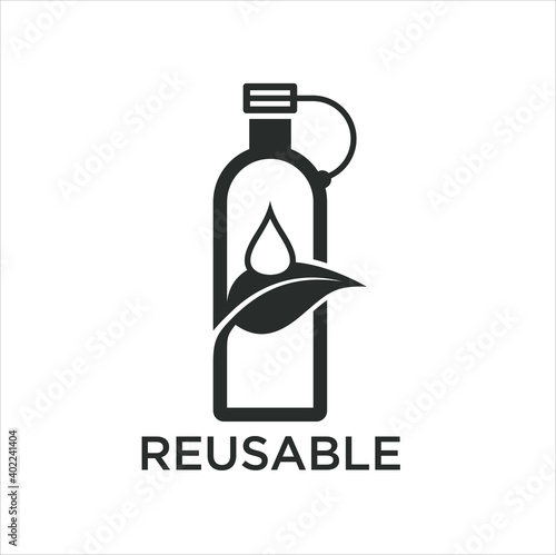 Reusable bottle icon. vector art.