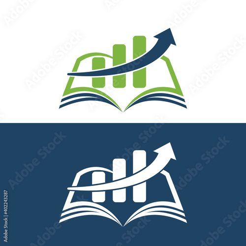 Business and Finance Study Logo template vector icon design. Education Economy finance chart bar business productivity logo icon.	