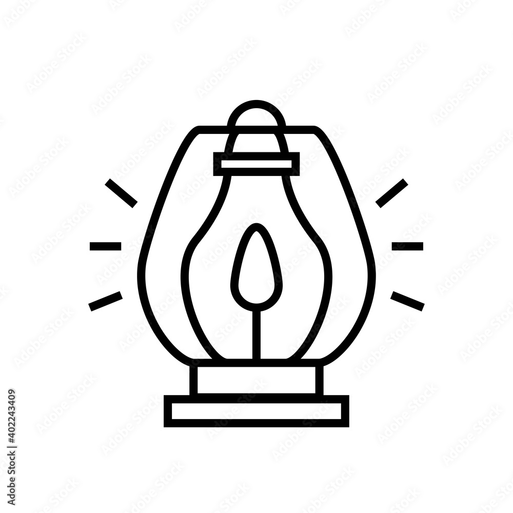 lamp lantern icon line style vector for your design lamp lantern icon line style vector for your design