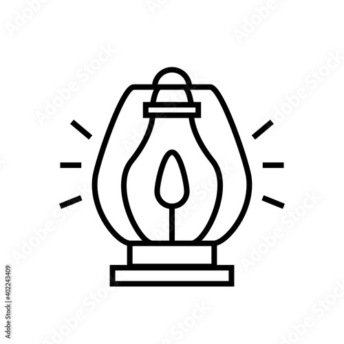 lamp lantern icon line style vector for your design