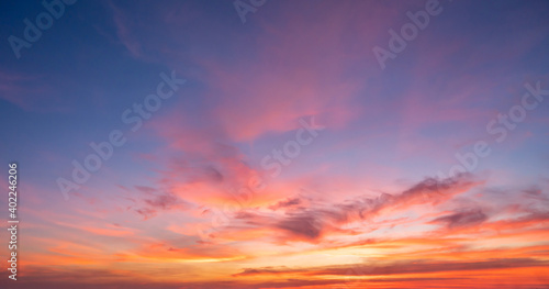 Fototapeta Naklejka Na Ścianę i Meble -  Sunset sky for background or sunrise sky and cloud at morning.