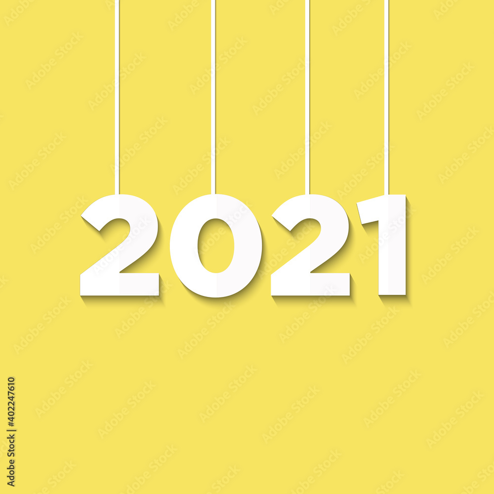 Flat design happy new year 2021 vector illustration, with paper cut style Flat design happy new year 2021 vector illustration, with paper cut style