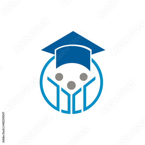 School university student logo. Graduates logo template. Education  seal emblem logo design
