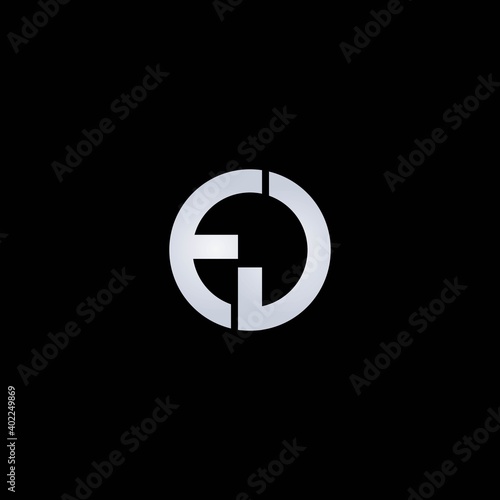 FD letter logo vector icon on black background illustration