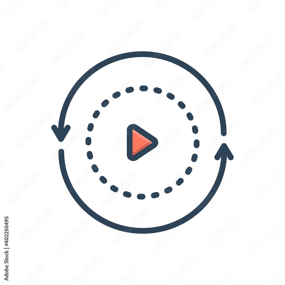 Fotografie Color illustration icon for again