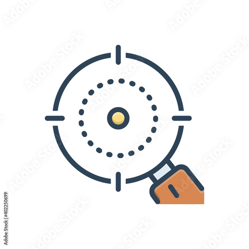 Color illustration icon for detect