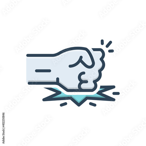 Color illustration icon for enough