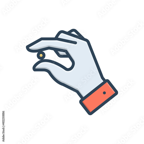 Color illustration icon for little