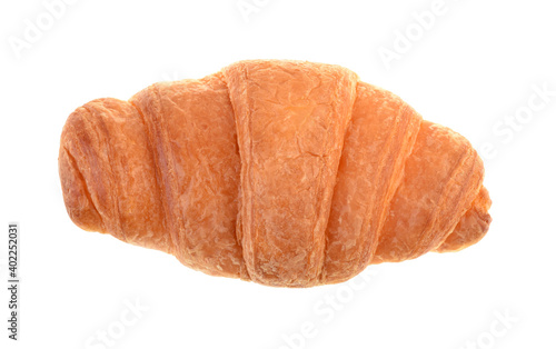   Top view  Croissant isolated on white background.