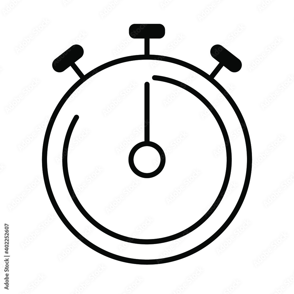 Icons and clock. Linear vector icon set. Icons and clock. Linear vector icon set.