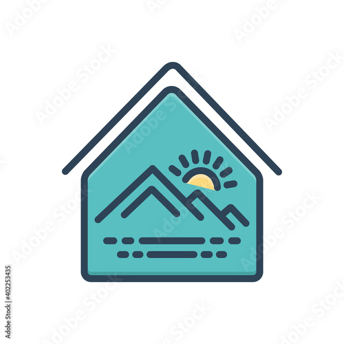 Color illustration icon for within