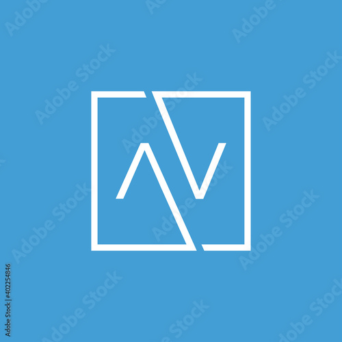 Creative initial letter AV square logo design concept vector