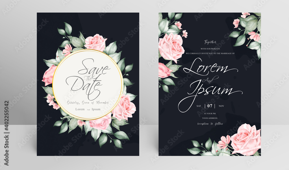 Elegant Wedding Invitation card set template