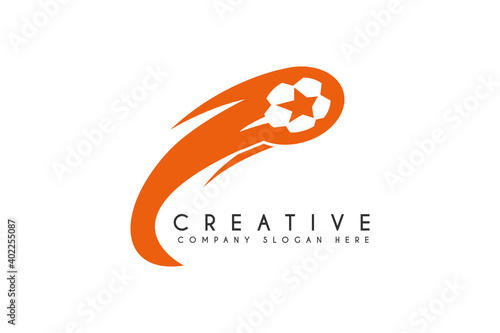 Football flame logo design vector illustration. Football business and sport logos template element design