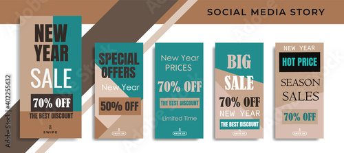 5 set Social Media Network Sales Banner Backgrounds, Mobile App, Poster, Flyer, Coupon,Advertisement, Smartphone Template Story, Abstract liquid Modern shapes. editable template eps 10 vector.