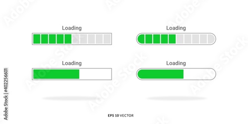 Set of Loading Illustration. Download progress signs - EPS 10 Vector