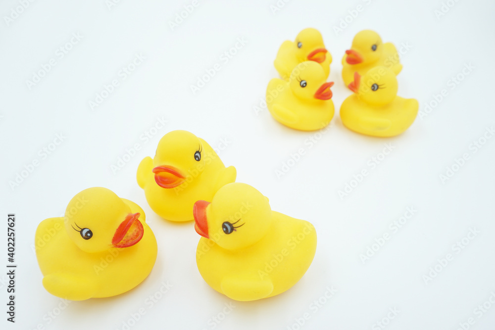 Yellow duck animal toy on white background Yellow duck animal toy on white background