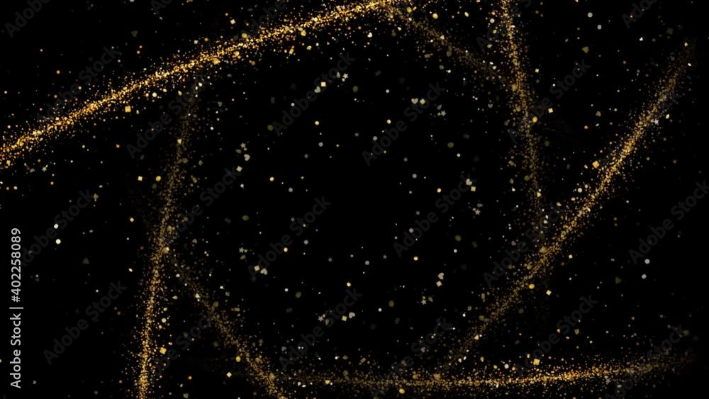 Gold dust particles fly in slow motion in the air lingering slowly. Dust Particles Background Bokeh Lights Background on Black Background 4k Footage Snow Particles Background. Gold dust particles fly in slow motion in the air lingering slowly. Dust Particles Background Bokeh Lights Background on Black Background 4k Footage Snow Particles Background.