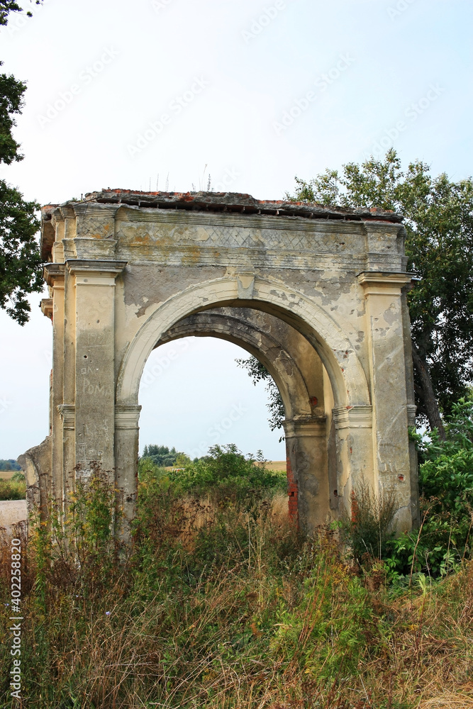 Old ruined gate in ancient manor