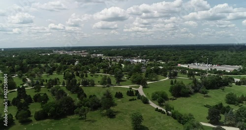 Aerial View of Chapel HillsGardens Cemetery in Oakbrook Terrace, Illinois photo