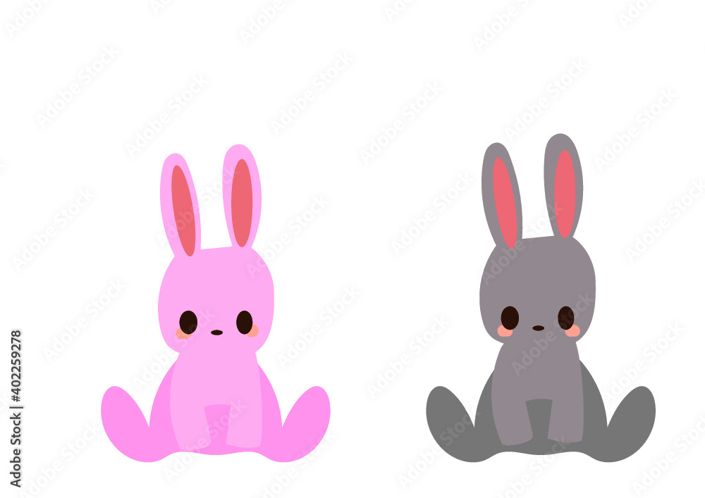 灰うさぎと桃うさぎ 灰うさぎと桃うさぎ