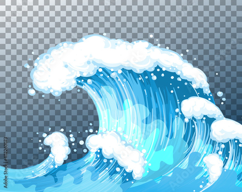Sea giant waves transparent background