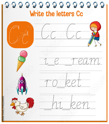 English alphabet tracing worksheets