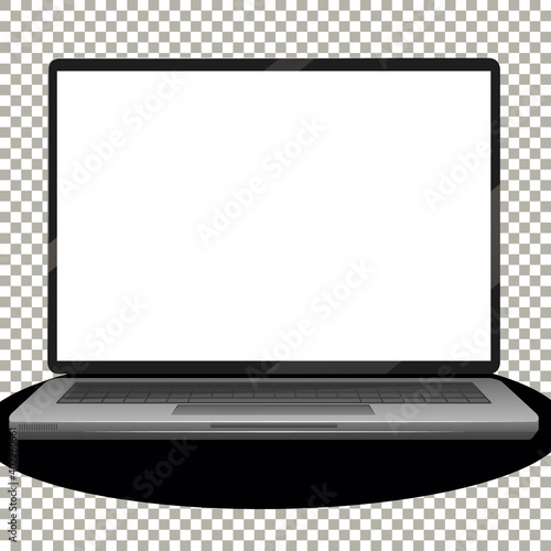 Laptop or computer on transparent background
