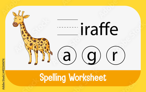 Find missing letter with giraffe