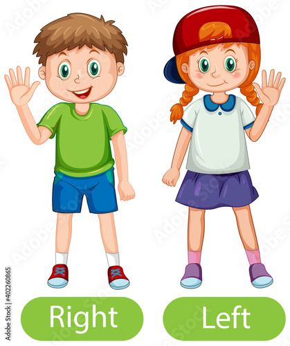 Opposite words with right and left