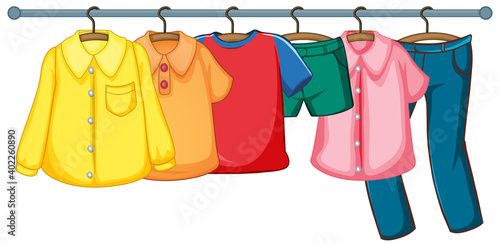 Isolated clothes on the rack display