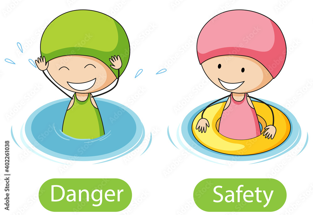 Opposite words with danger and safety