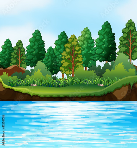 Putdoor river nature scene