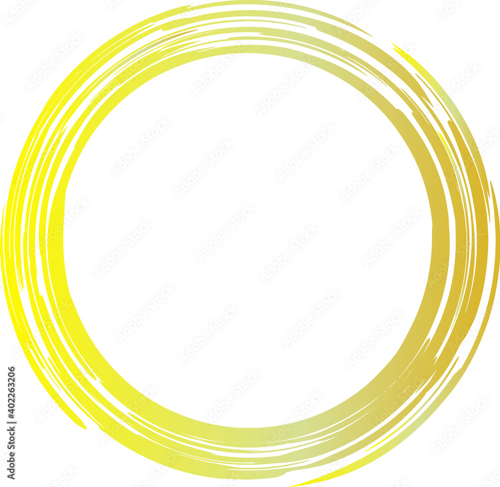 墨で描かれた黄金の丸のデザイン素材 墨で描かれた黄金の丸のデザイン素材