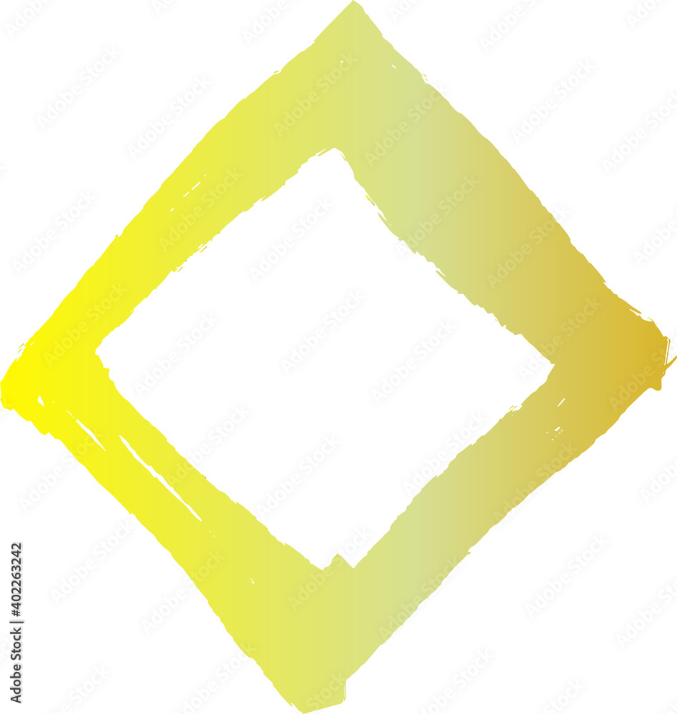 Fototapeta premium 墨で描かれた黄金の菱形の枠のデザイン素材