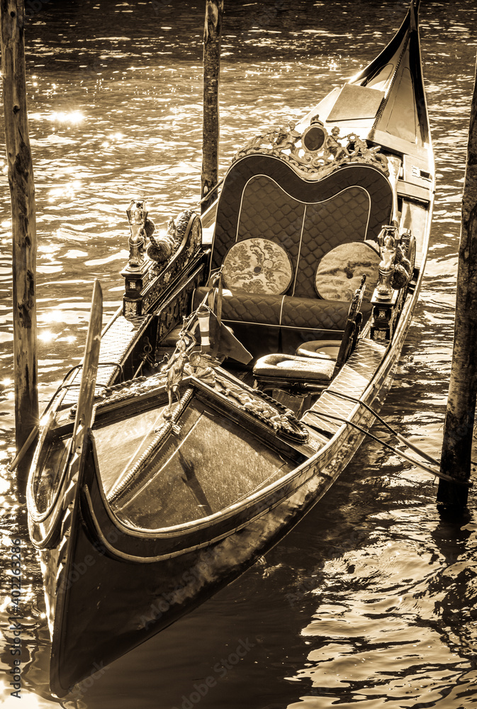 typical old gondola in venice
