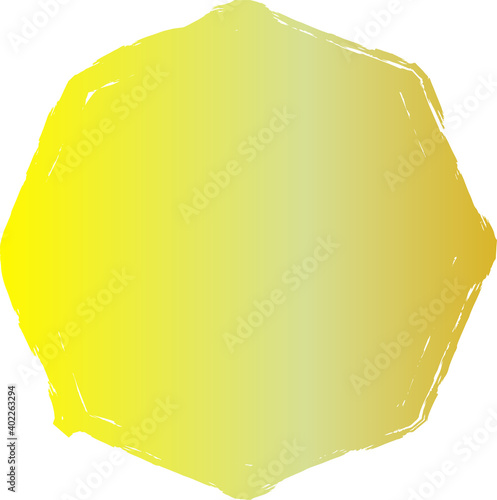 墨で描かれた黄金の八角形のデザイン素材 © foolchico