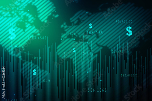 2d rendering Stock market online business concept. business Graph 