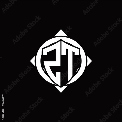 ZT Logo monogram isolated circle rounded with compass shape photo