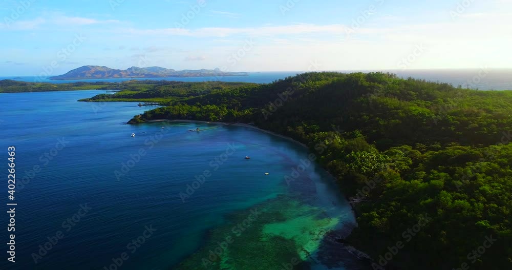 Slider View of Turtle Island in Fiji During the Early Morning Slider View of Turtle Island in Fiji During the Early Morning