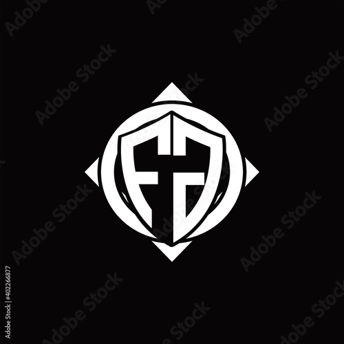 FG Logo monogram isolated circle rounded with compass shape