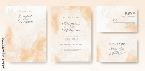 Watercolor wedding invitation card